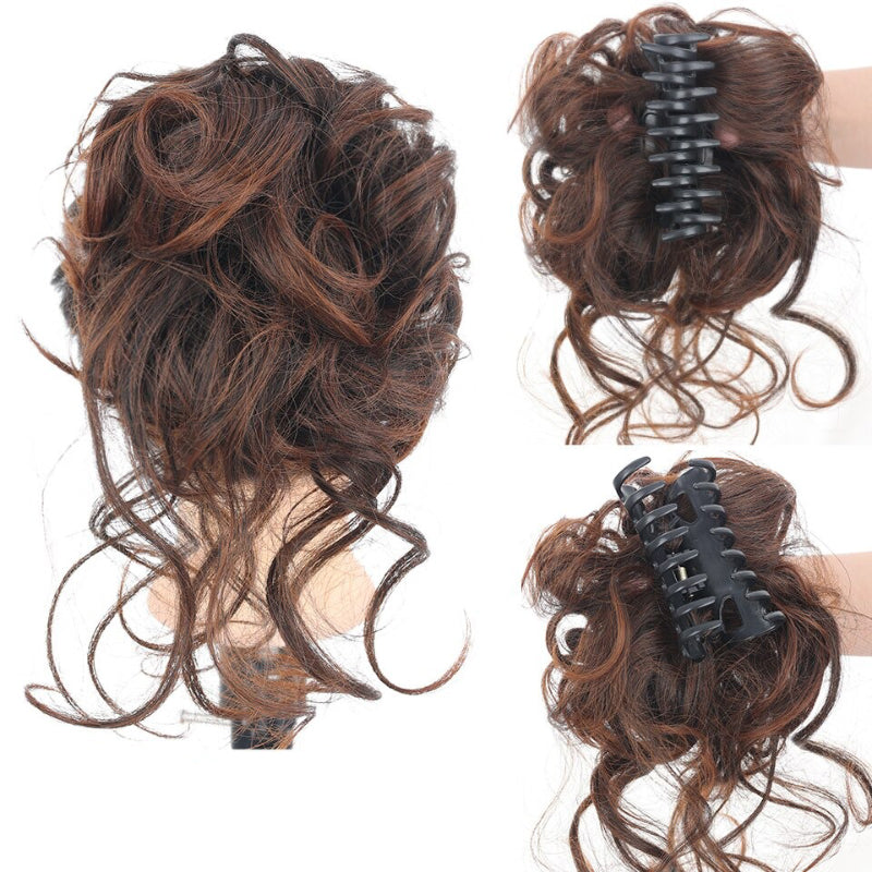 Claw Clip in Hair Curly Messy Bun Extension Wigs